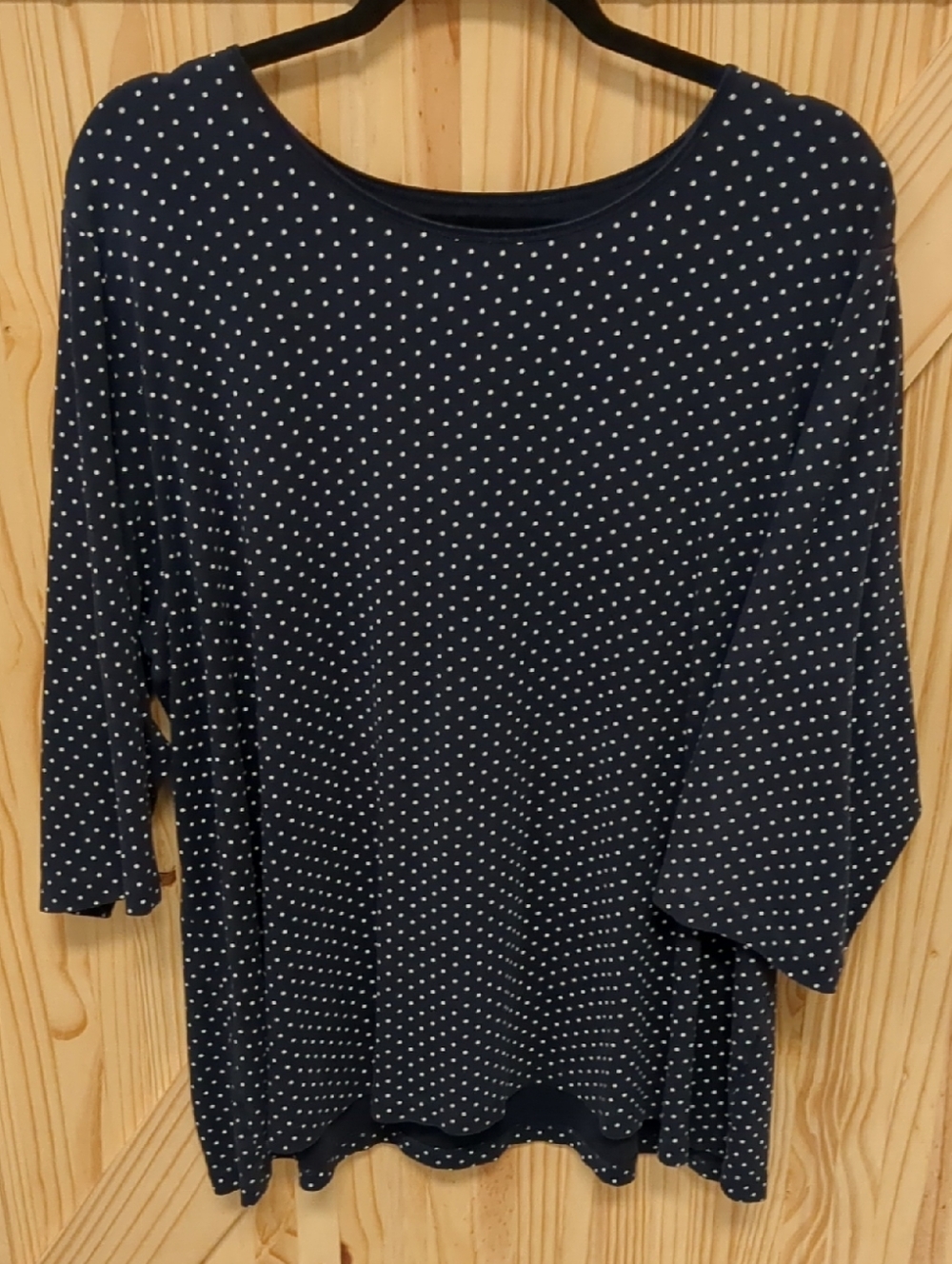 CJ Banks White Polka Dot Long Sleeve Top